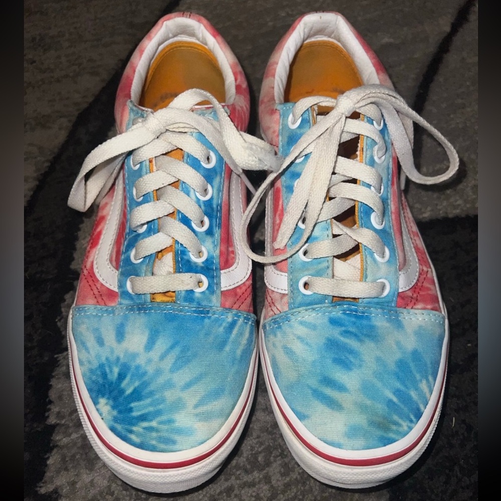 Vans Tie Dye Lace Up Old Skool Sneakers Junior’s Size 6